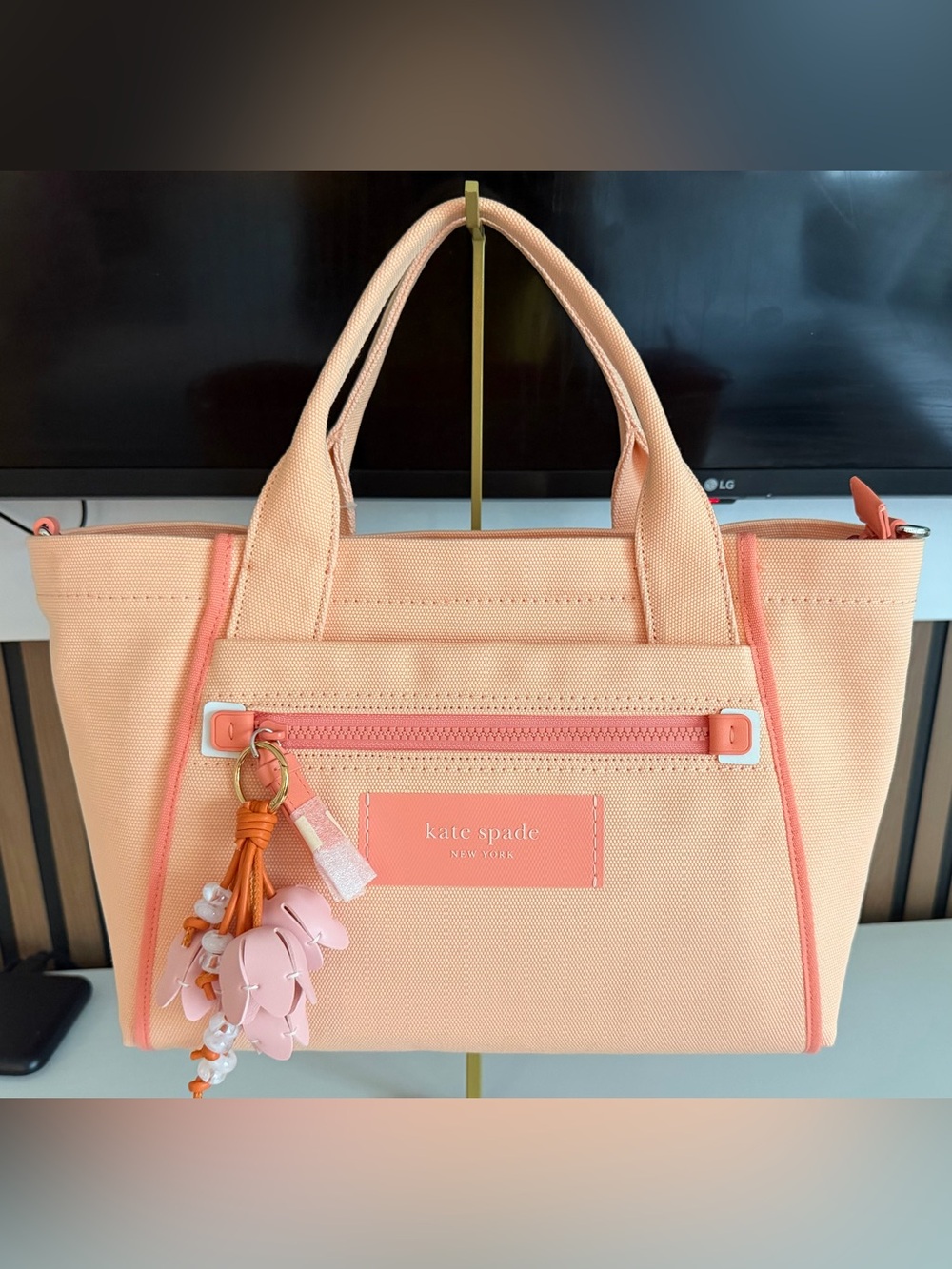 Kate Spade Dash Canvas Tote Bag light cantaloupe NWT